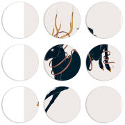 Магнитные фотопазлы круги d55 набор 9 штук Black Deer