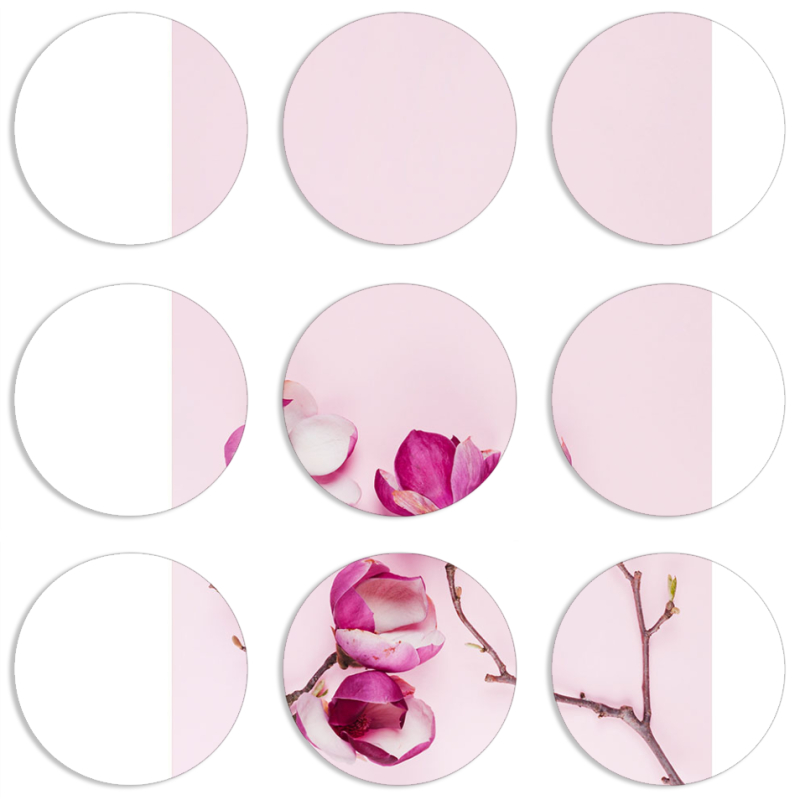 Магнитные фотопазлы круги d55 набор 9 штук 