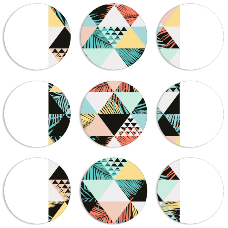 Магнитные фотопазлы круги d55 набор 9 штук 