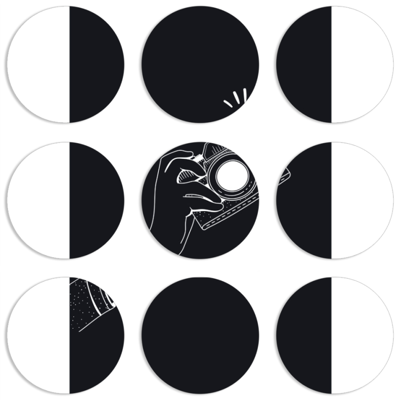 Магнитные фотопазлы круги d55 набор 9 штук 