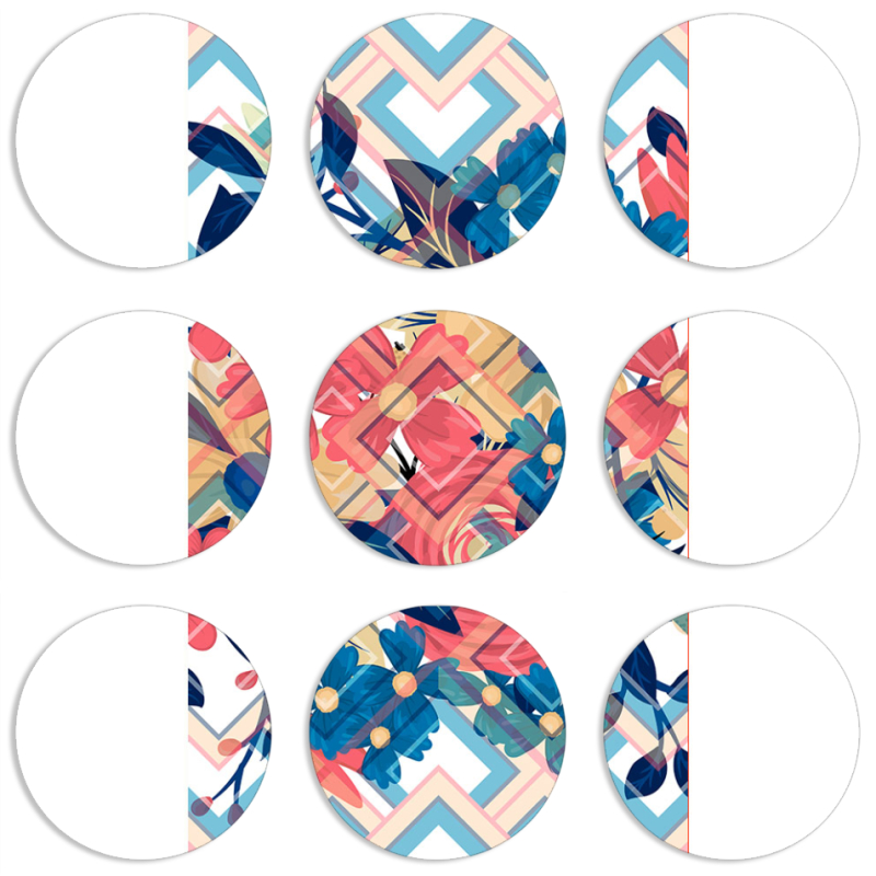 Магнитные фотопазлы круги d55 набор 9 штук 