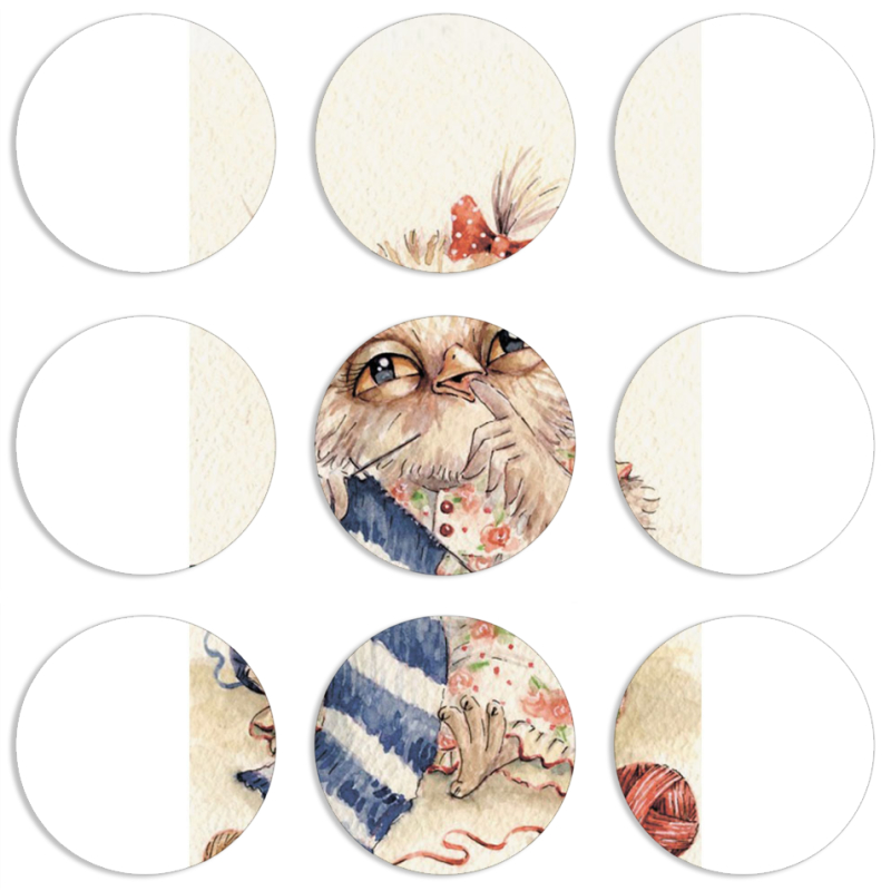 Магнитные фотопазлы круги d55 набор 9 штук 