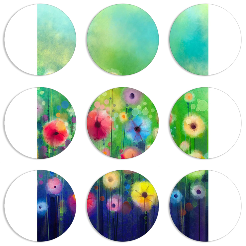 Магнитные фотопазлы круги d55 набор 9 штук 