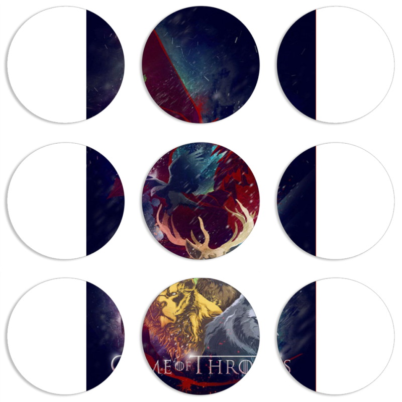 Магнитные фотопазлы круги d55 набор 9 штук 