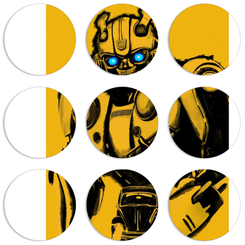 Магнитные фотопазлы круги d55 набор 9 штук 