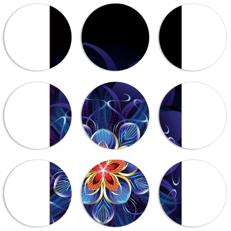 Магнитные фотопазлы круги d55 набор 9 штук 