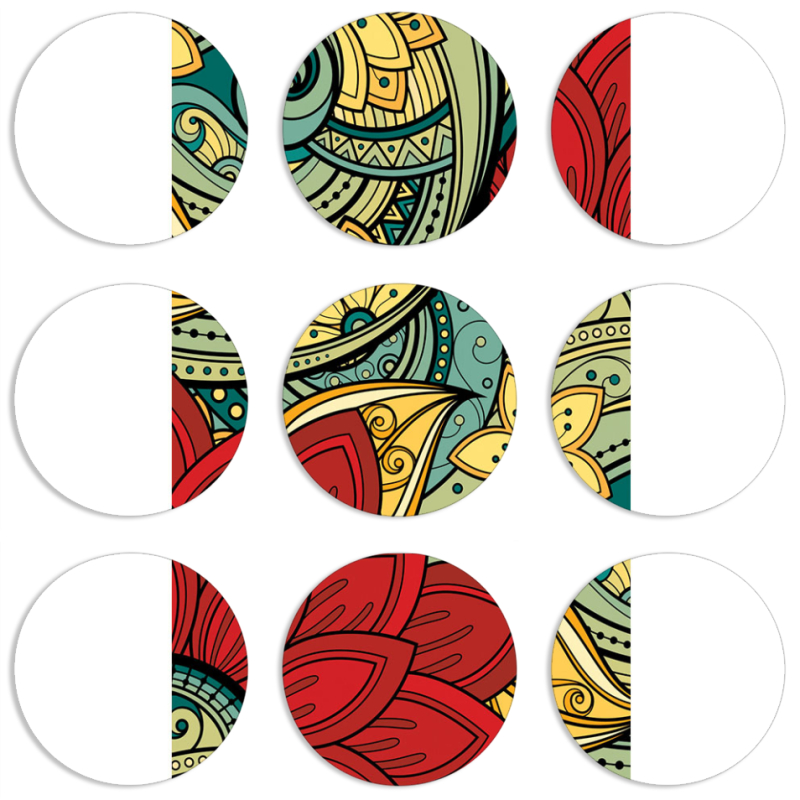 Магнитные фотопазлы круги d55 набор 9 штук 