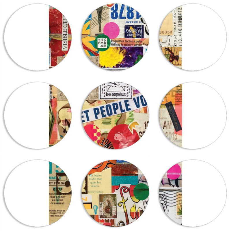 Магнитные фотопазлы круги d55 набор 9 штук 