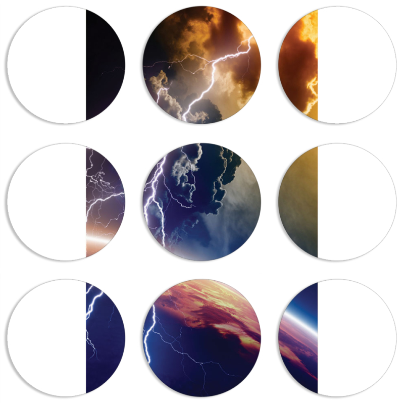 Магнитные фотопазлы круги d55 набор 9 штук 