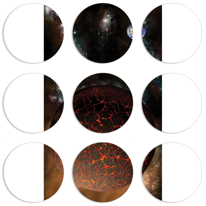 Магнитные фотопазлы круги d55 набор 9 штук 