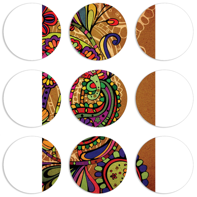 Магнитные фотопазлы круги d55 набор 9 штук 