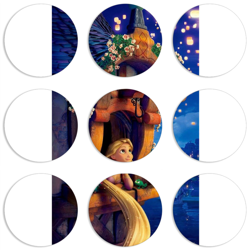 Магнитные фотопазлы круги d55 набор 9 штук 