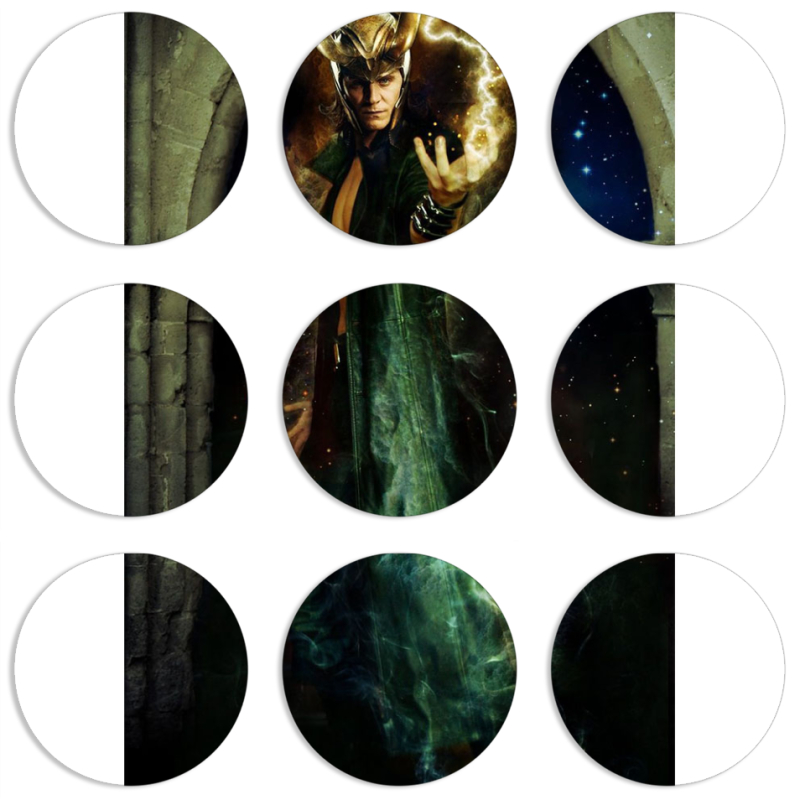 Магнитные фотопазлы круги d55 набор 9 штук 