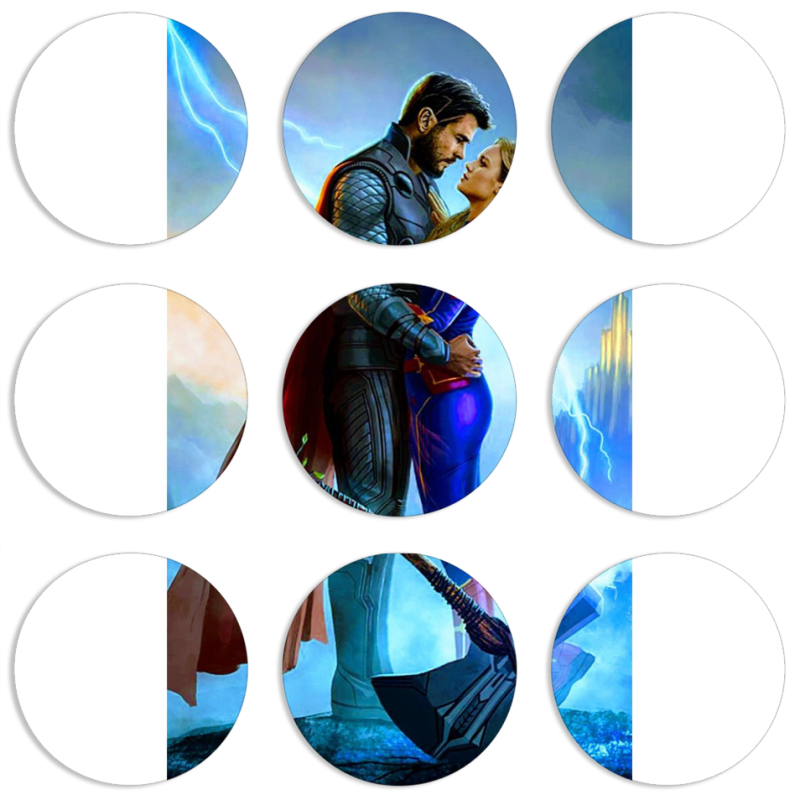 Магнитные фотопазлы круги d55 набор 9 штук 