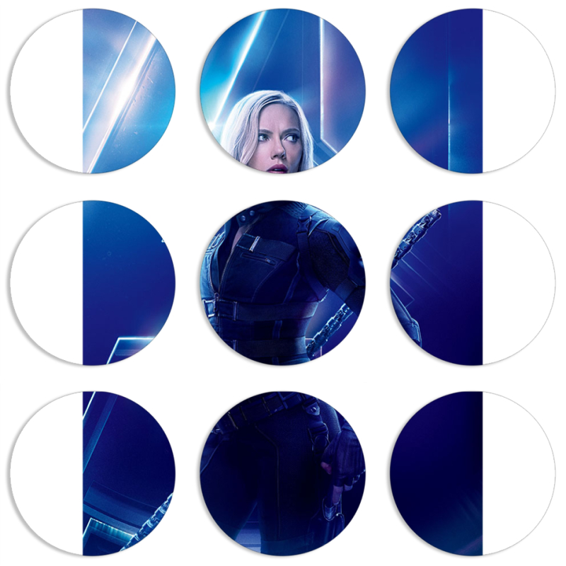 Магнитные фотопазлы круги d55 набор 9 штук 