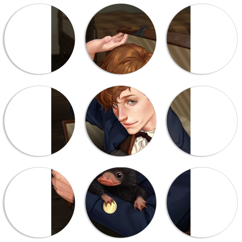 Магнитные фотопазлы круги d55 набор 9 штук 