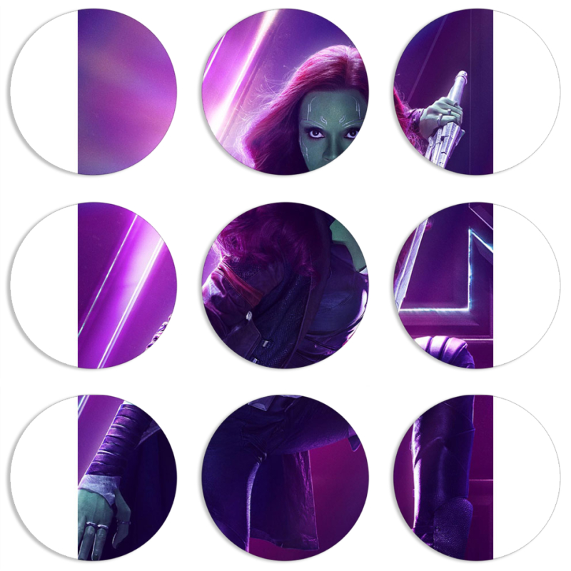 Магнитные фотопазлы круги d55 набор 9 штук 