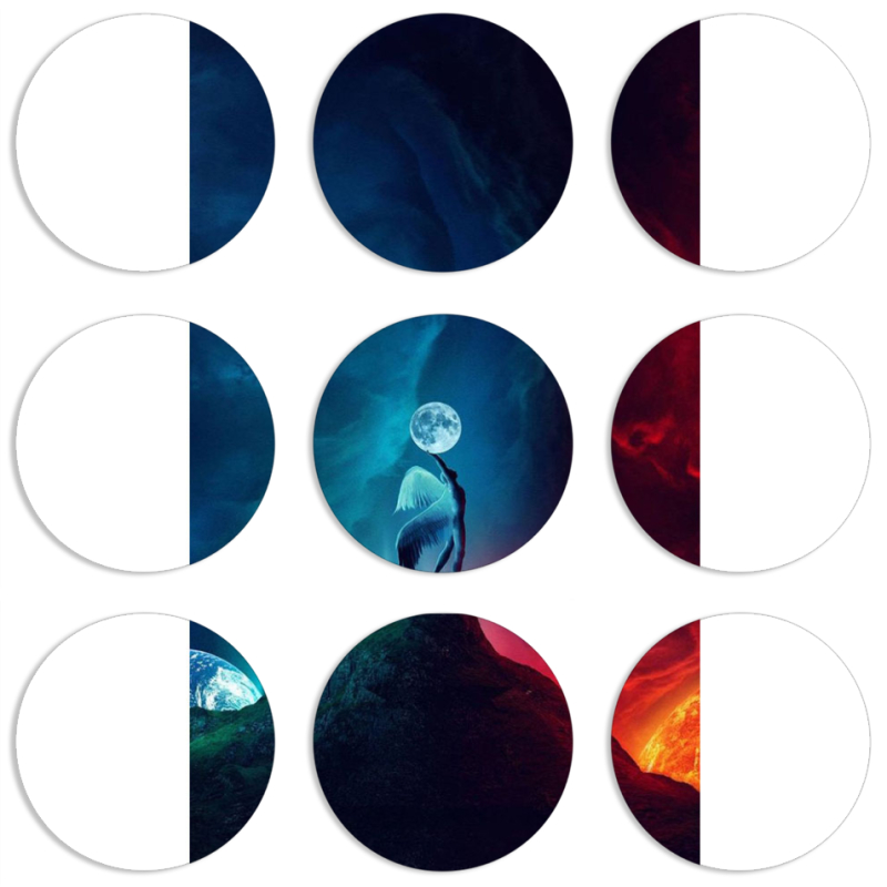 Магнитные фотопазлы круги d55 набор 9 штук 