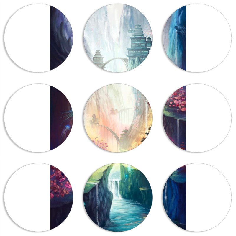 Магнитные фотопазлы круги d55 набор 9 штук 