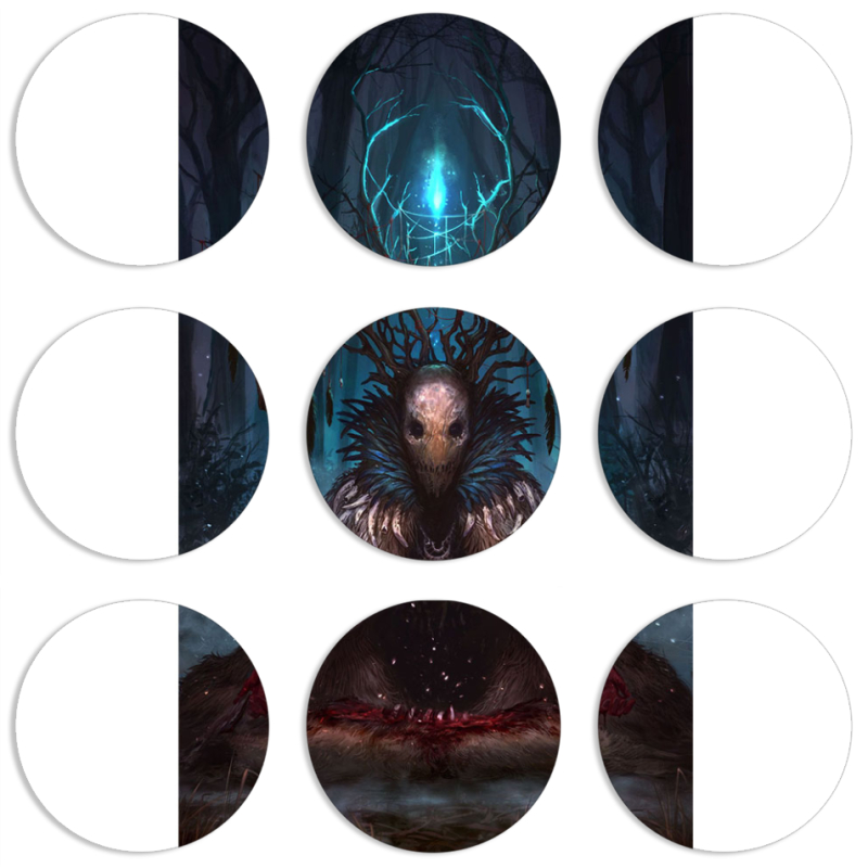 Магнитные фотопазлы круги d55 набор 9 штук 