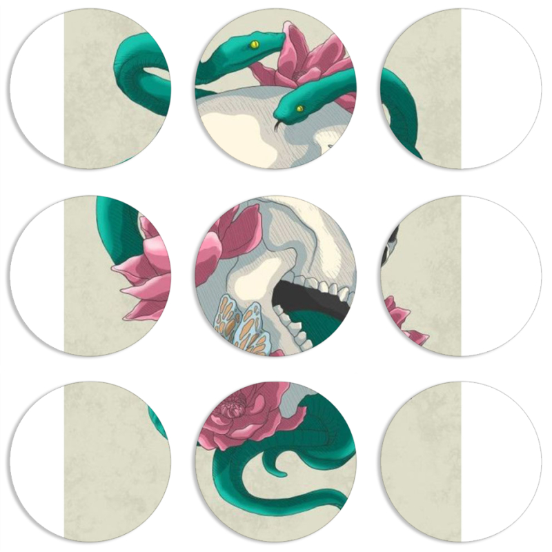 Магнитные фотопазлы круги d55 набор 9 штук 