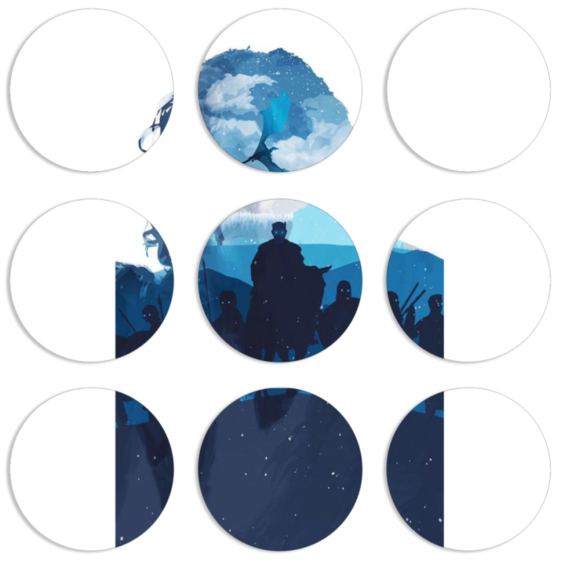 Магнитные фотопазлы круги d55 набор 9 штук 