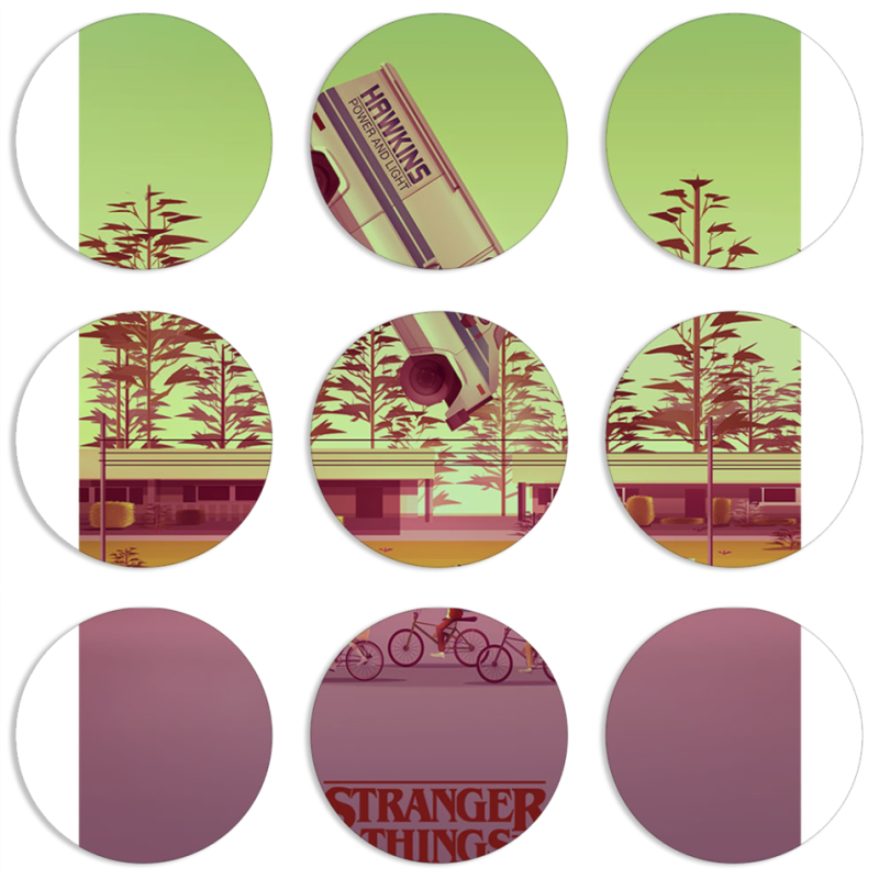 Магнитные фотопазлы круги d55 набор 9 штук 