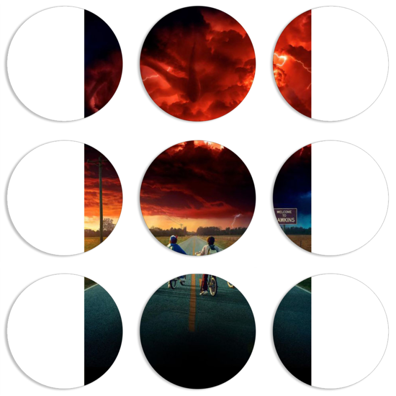 Магнитные фотопазлы круги d55 набор 9 штук 