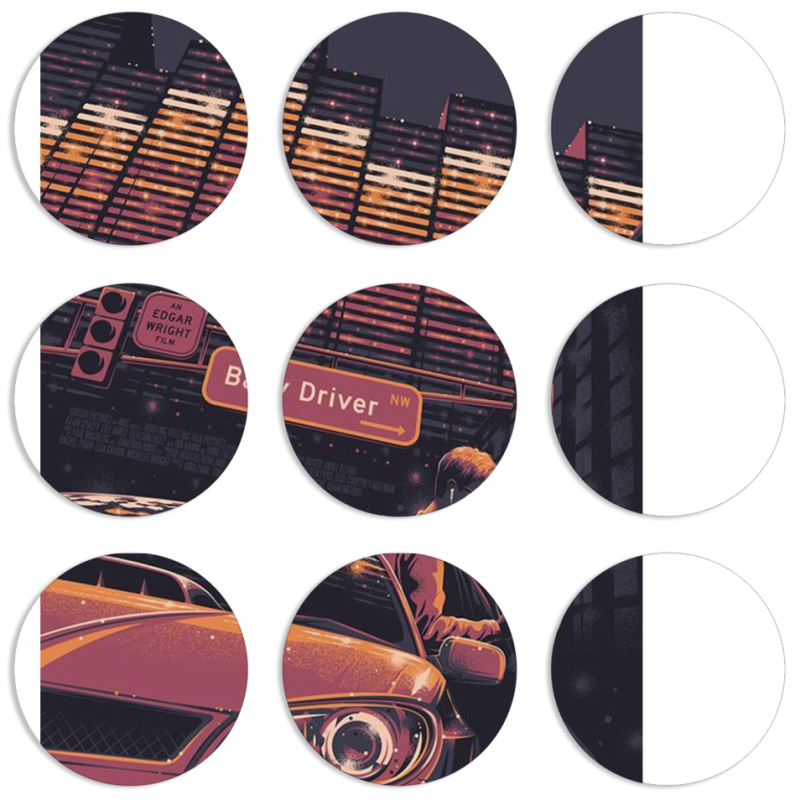 Магнитные фотопазлы круги d55 набор 9 штук 