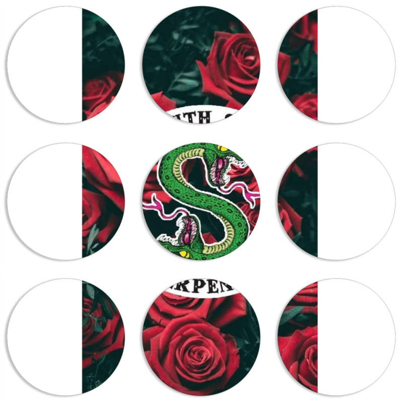 Магнитные фотопазлы круги d55 набор 9 штук 