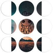 Магнитные фотопазлы круги d55 набор 9 штук 