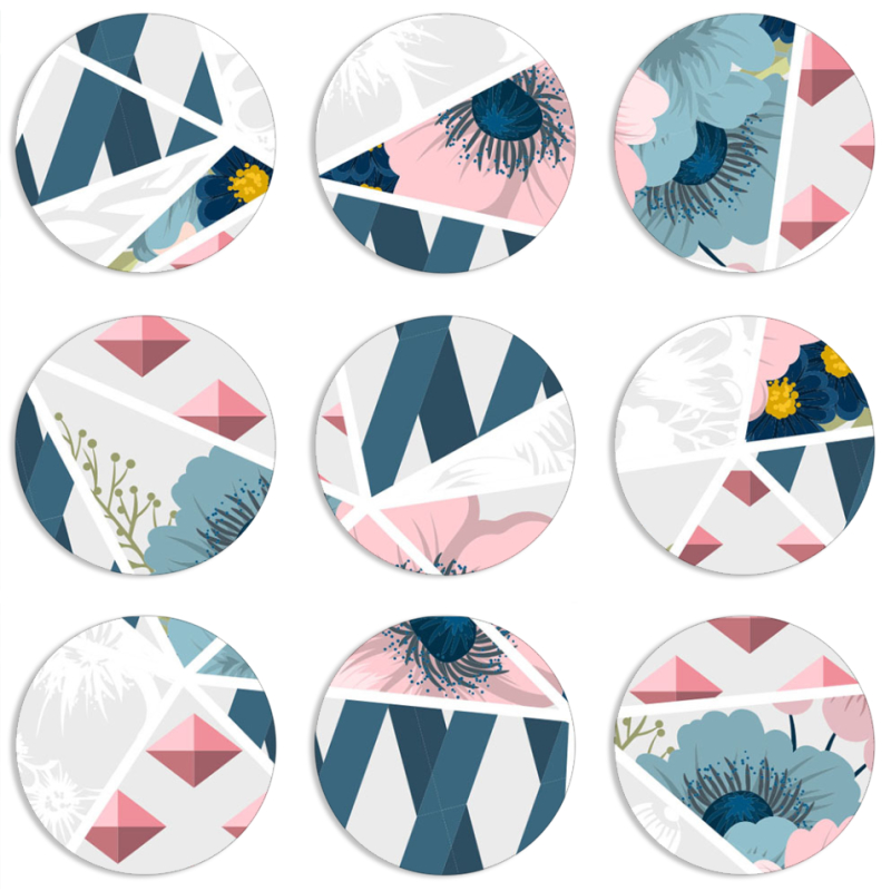 Магнитные фотопазлы круги d55 набор 9 штук 