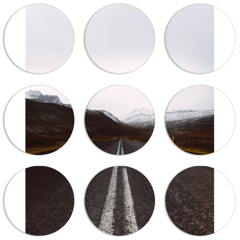 Магнитные фотопазлы круги d55 набор 9 штук 