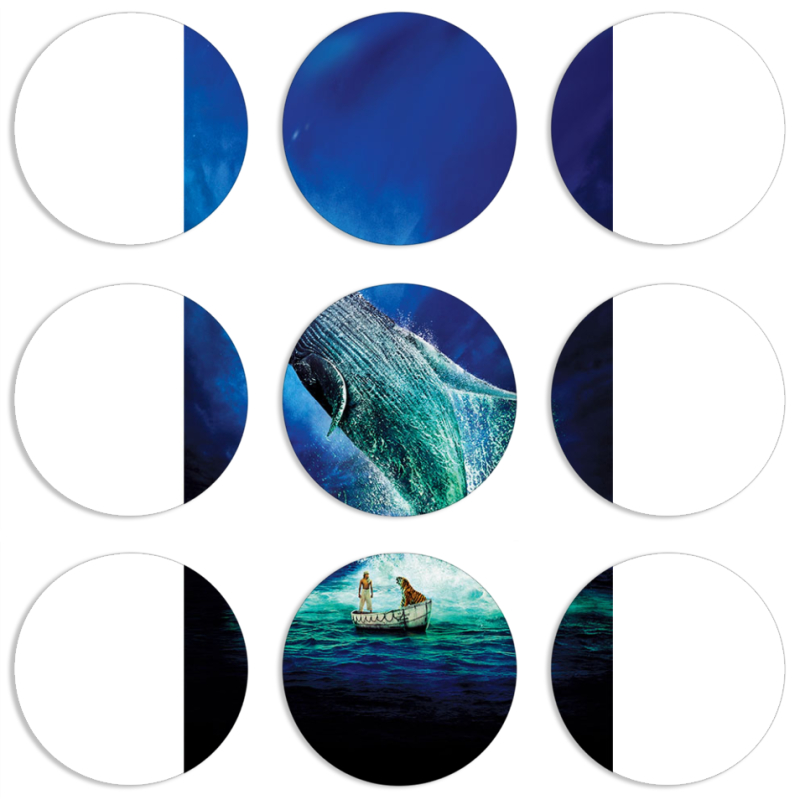 Магнитные фотопазлы круги d55 набор 9 штук Sea Giant