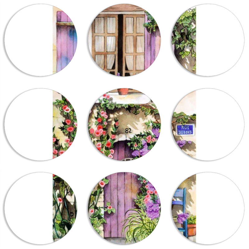 Магнитные фотопазлы круги d55 набор 9 штук 