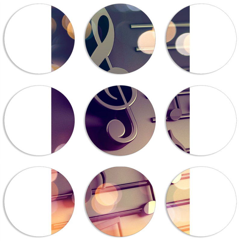 Магнитные фотопазлы круги d55 набор 9 штук 