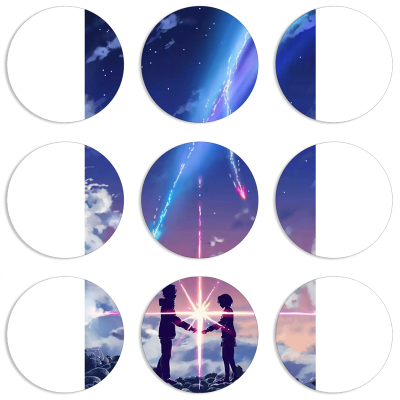 Магнитные фотопазлы круги d55 набор 9 штук 