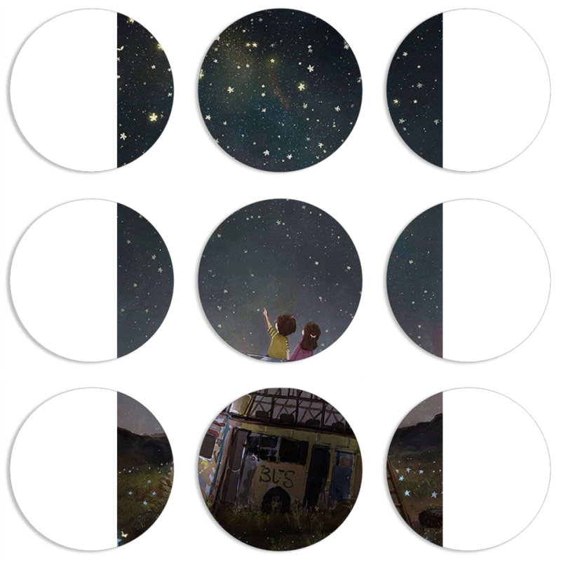 Магнитные фотопазлы круги d55 набор 9 штук 