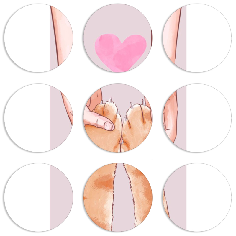 Магнитные фотопазлы круги d55 набор 9 штук 