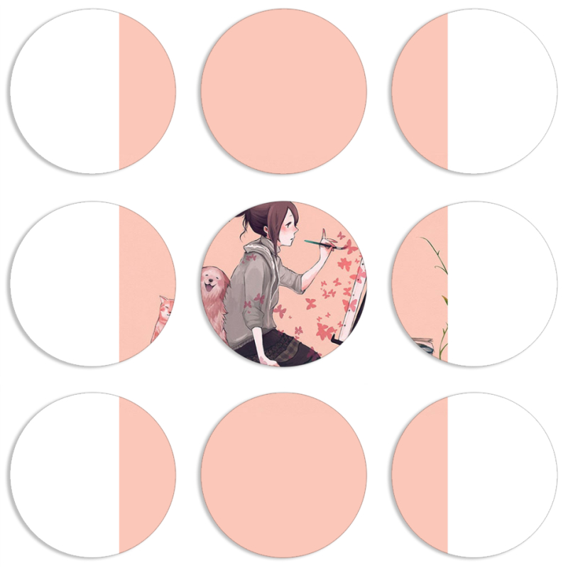 Магнитные фотопазлы круги d55 набор 9 штук 