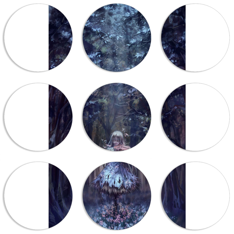 Магнитные фотопазлы круги d55 набор 9 штук 