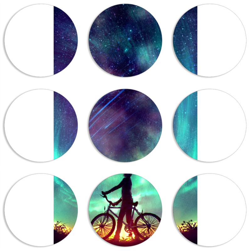 Магнитные фотопазлы круги d55 набор 9 штук 