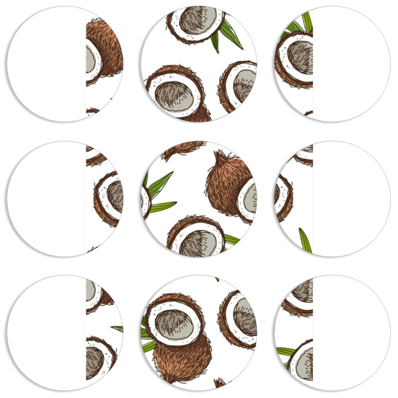 Магнитные фотопазлы круги d55 набор 9 штук Coconut
