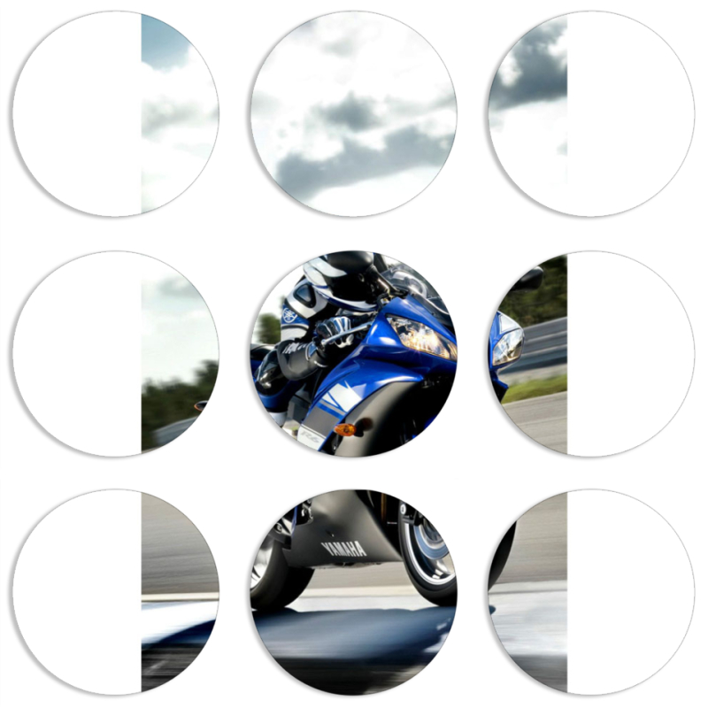 Магнитные фотопазлы круги d55 набор 9 штук 