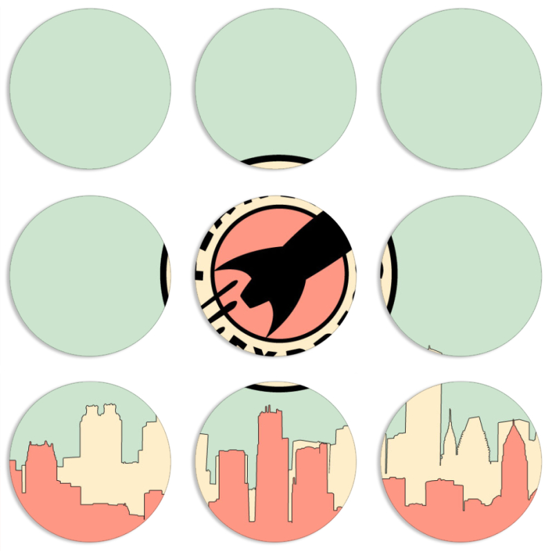 Магнитные фотопазлы круги d55 набор 9 штук 