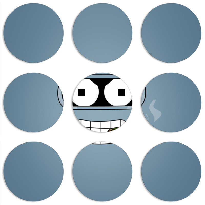 Магнитные фотопазлы круги d55 набор 9 штук 