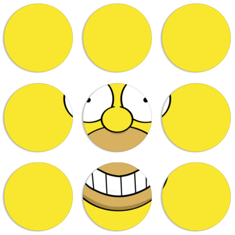 Магнитные фотопазлы круги d55 набор 9 штук 