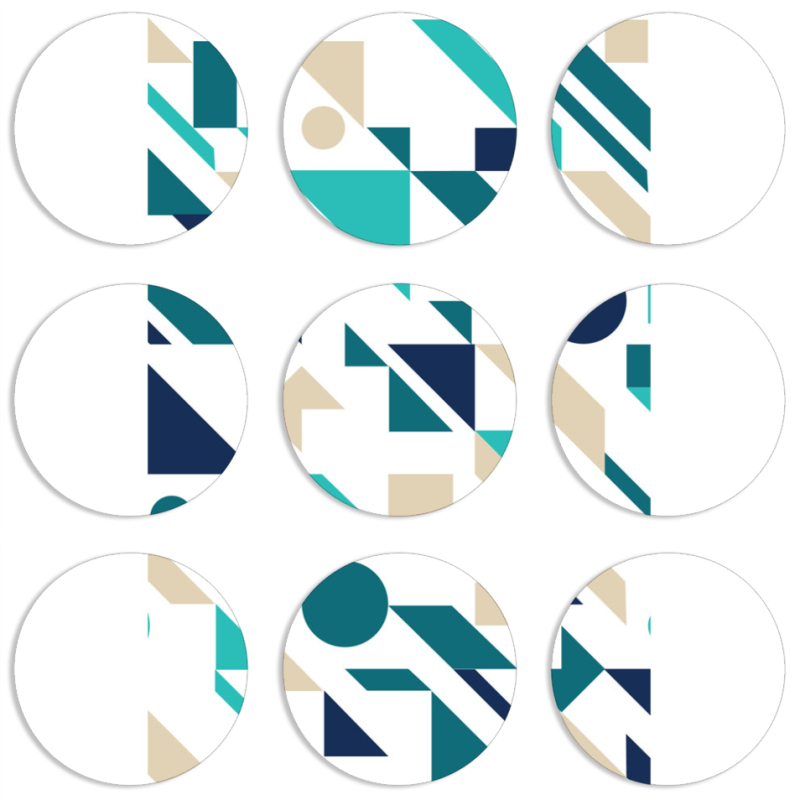 Магнитные фотопазлы круги d55 набор 9 штук 