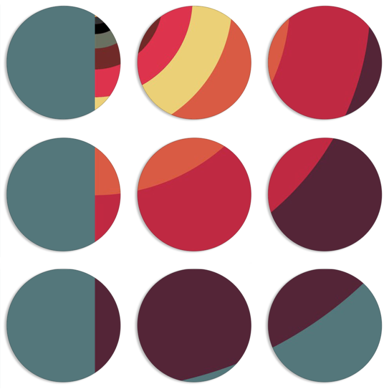 Магнитные фотопазлы круги d55 набор 9 штук 