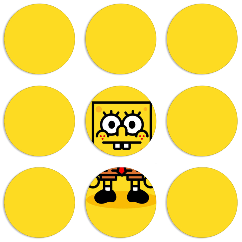 Магнитные фотопазлы круги d55 набор 9 штук 